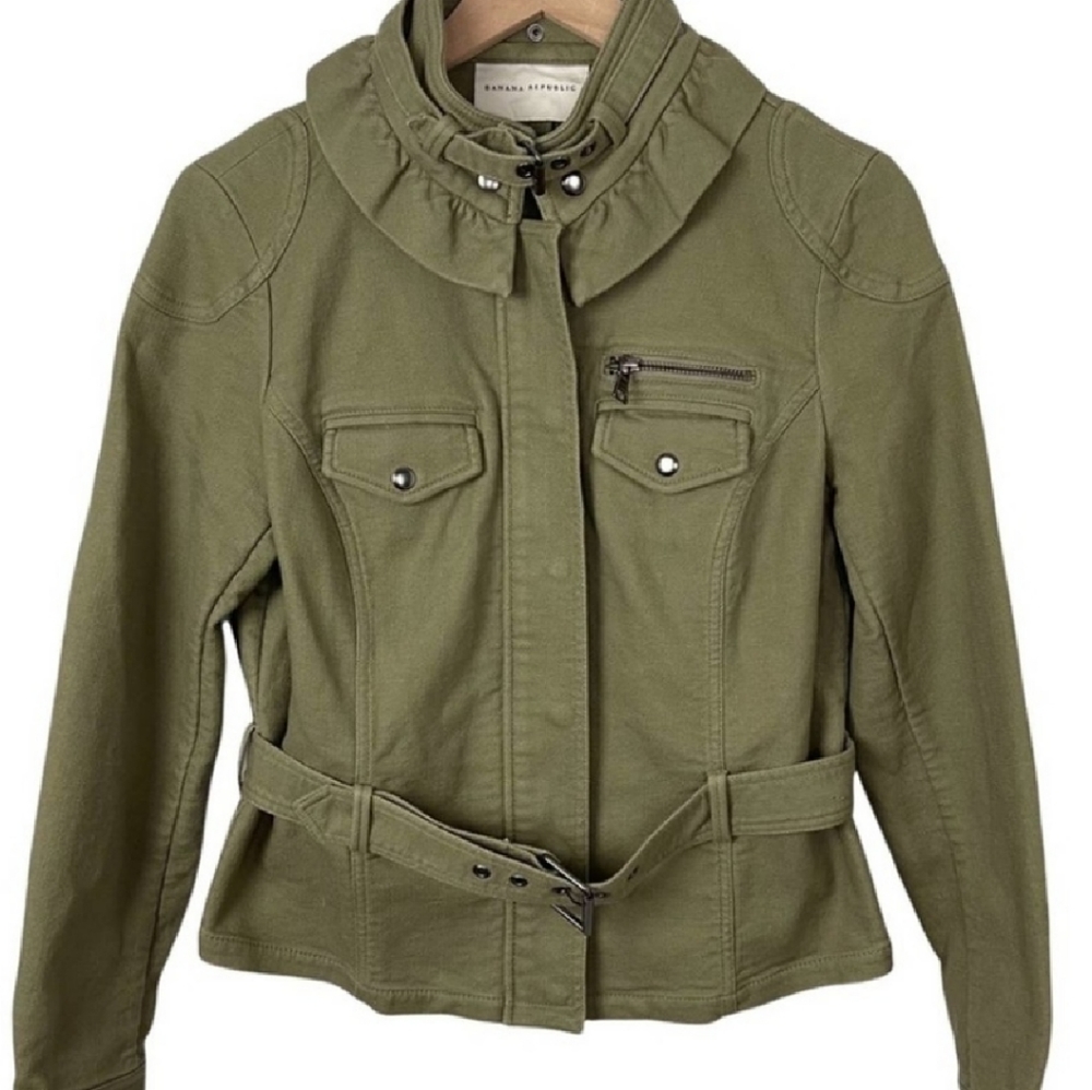 banana republic size 2 jacket army green